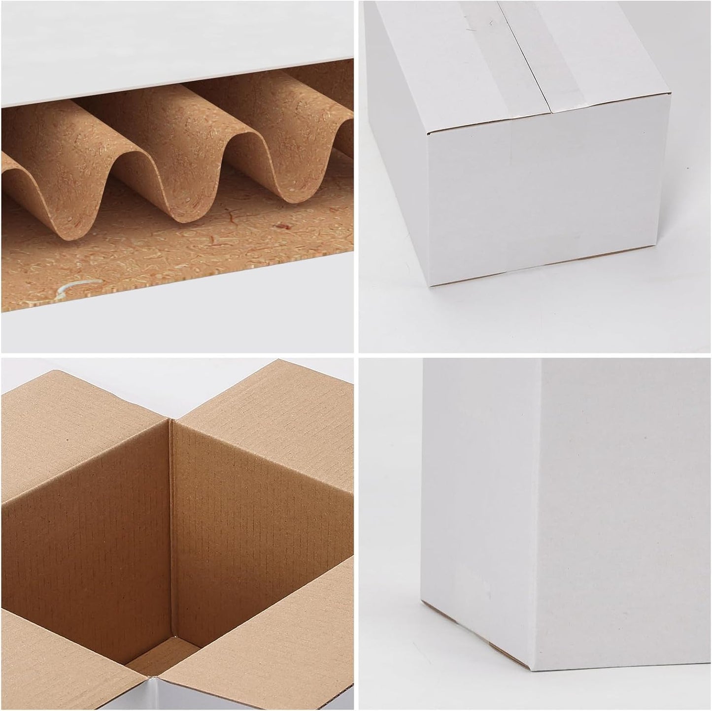 7X5X4 Shipping Boxes Set of 40, Kraft Corrugated Cardboard White Box Small Busin