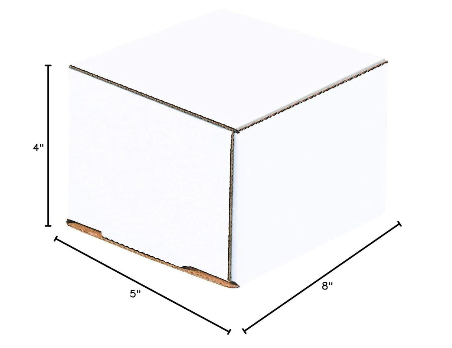 White Corrugated Cardboard Mailing Boxes, 8 X 5 X 4 Inches, Pack of 50, Crush-Pr