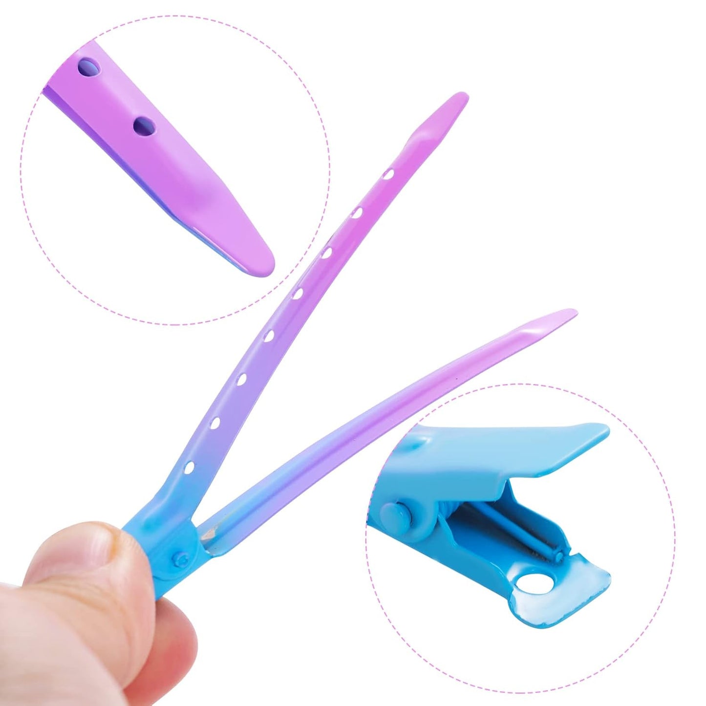 24 Packs Duck Bill Clips, 3.35 Inches Rustproof Metal Alligator Curl Clips with
