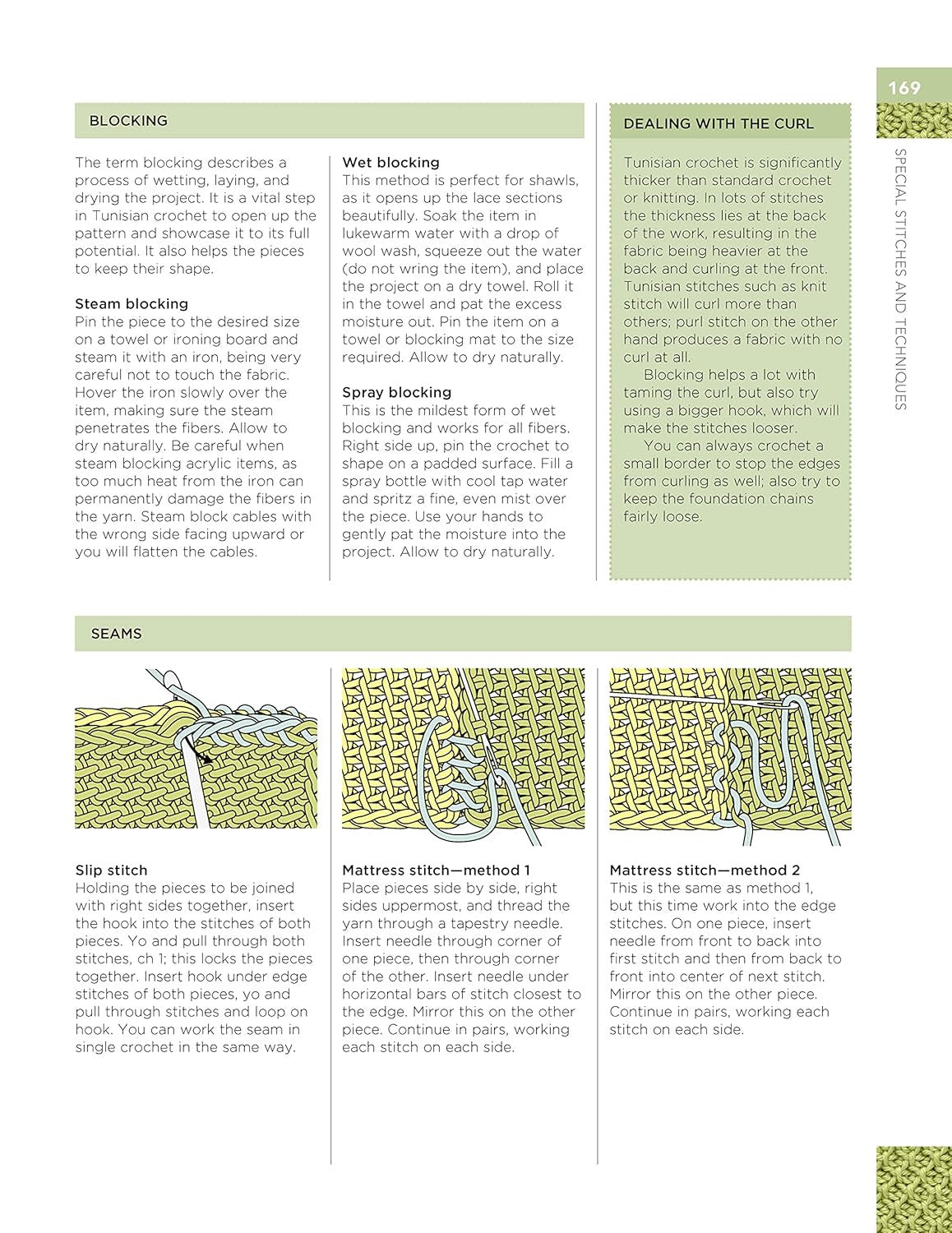 Tunisian Crochet Stitch Dictionary: 150 Essential Stitches with Actual-Size Swat