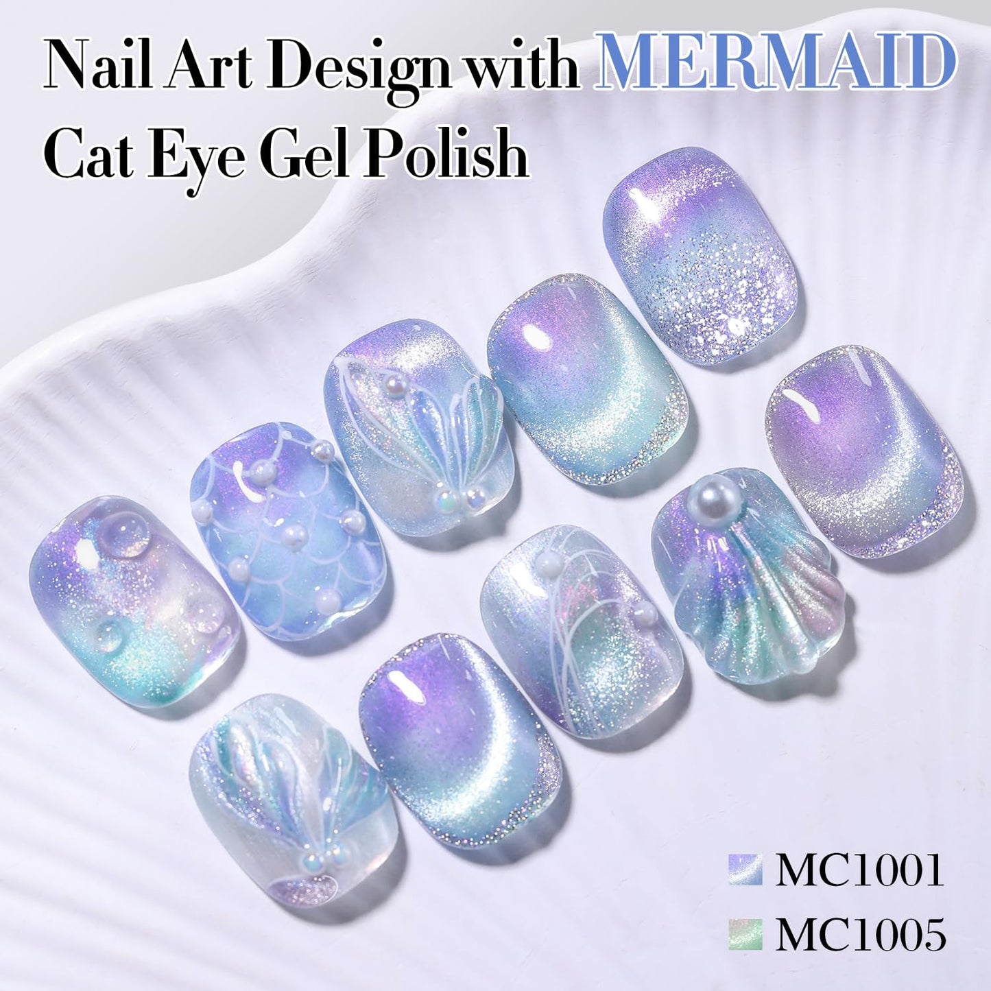 0.5 OZ Cat Eye Gel Polish with Magnet 15ML Holographic Glitter Shimmer Transluce