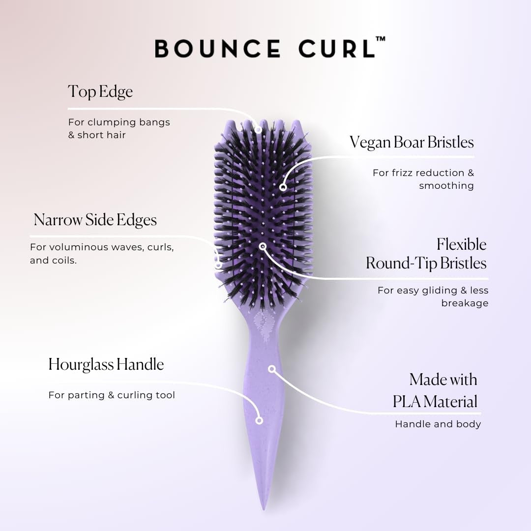Volume Edgelift Brush, 5-In-1 Tool for Volumized Waves, Curls & Coils - Purple