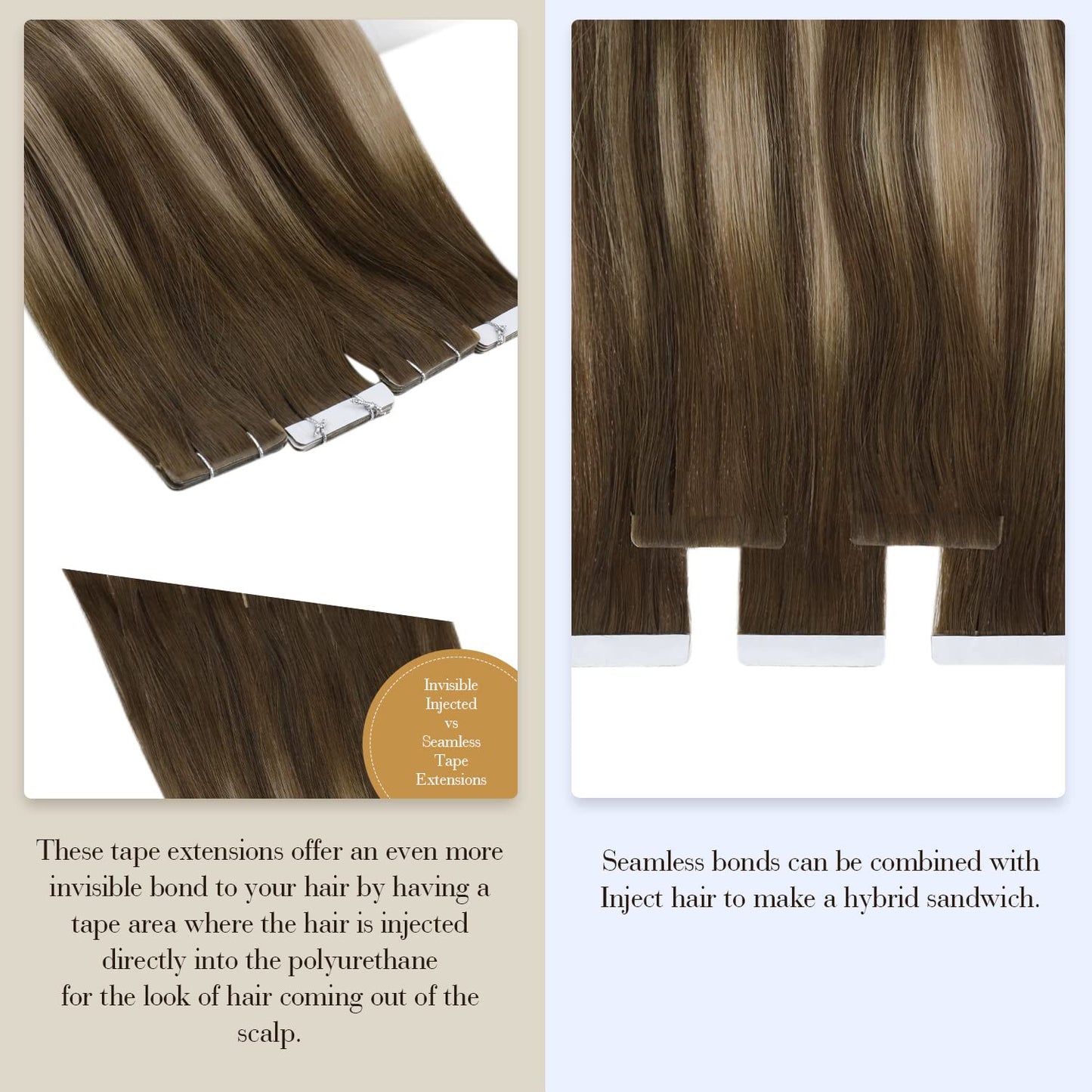 Virgin Tape in Hair Extensions 5Pcs 14 Inch Injection Tape in Extensions Human H