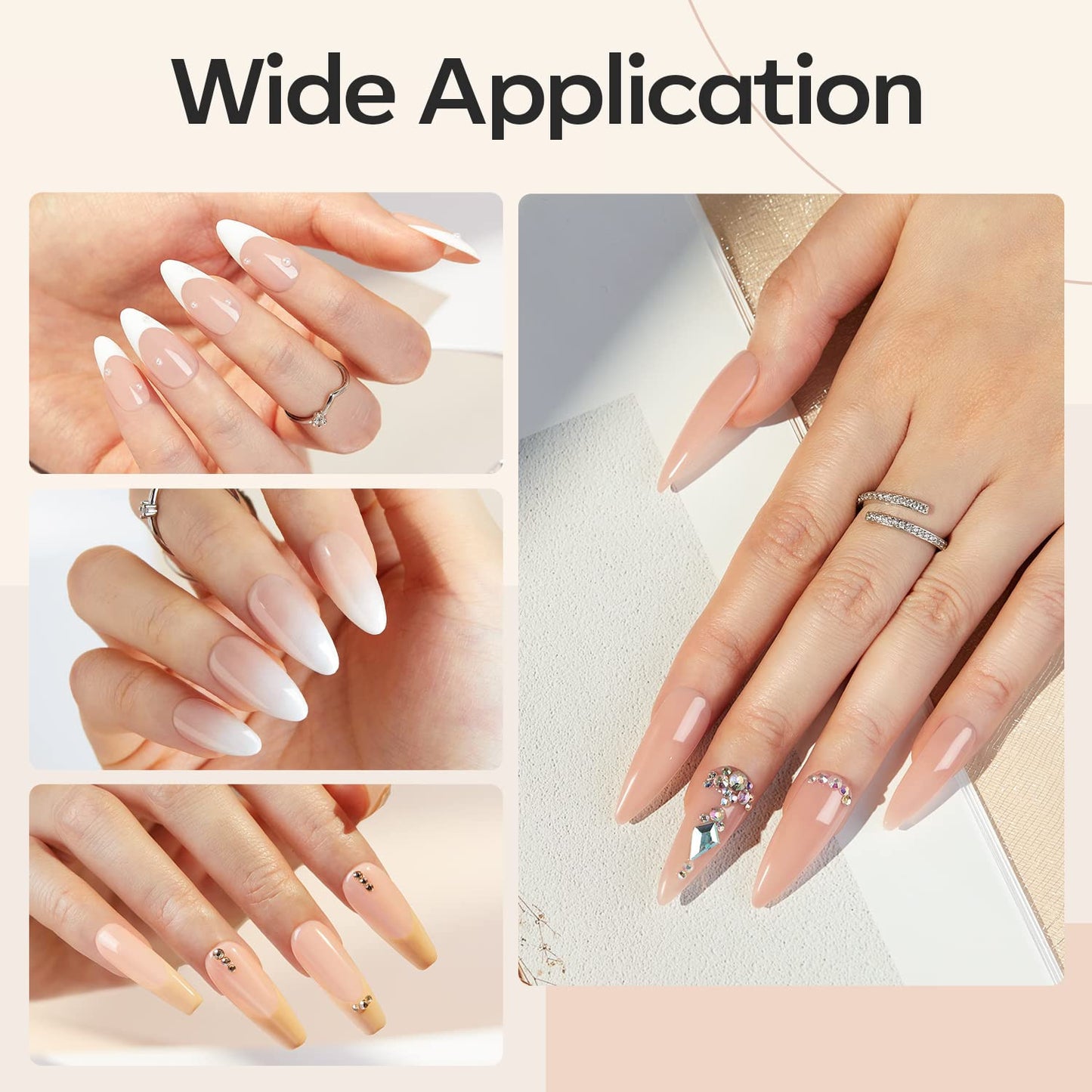 8-In-One Builder Nail Gel, Neutral Nude Builder for Thickening, LED Lamp Cured H