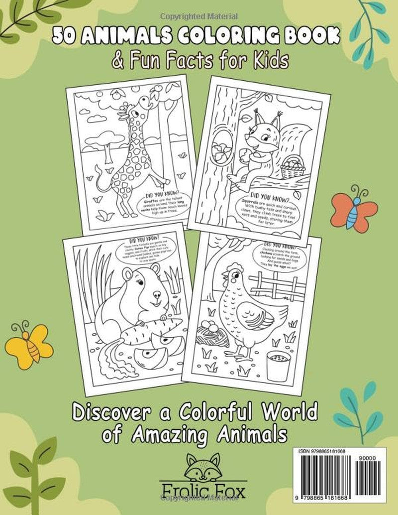 50 Animals Coloring Book & Fun Facts for Kids: Discover a Colorful World of Amaz