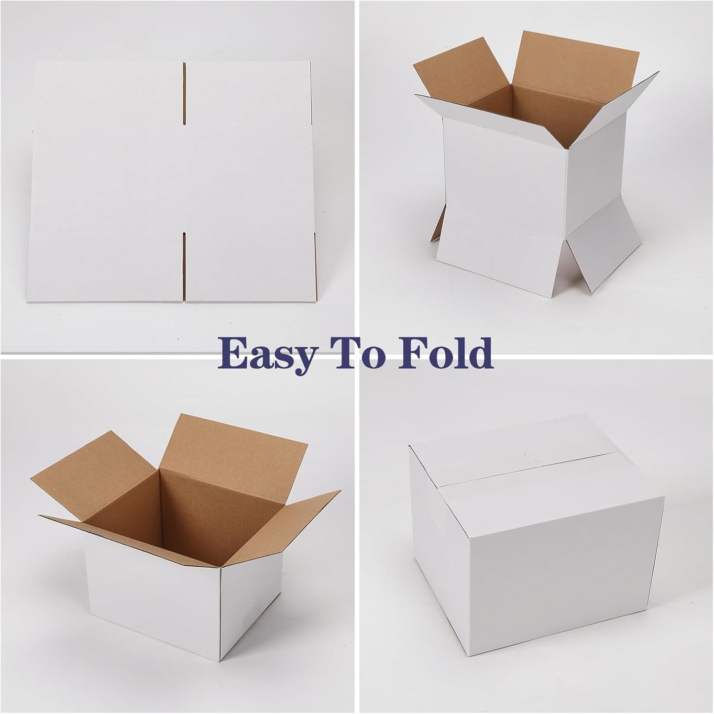 7X5X4 Shipping Boxes Set of 40, Kraft Corrugated Cardboard White Box Small Busin