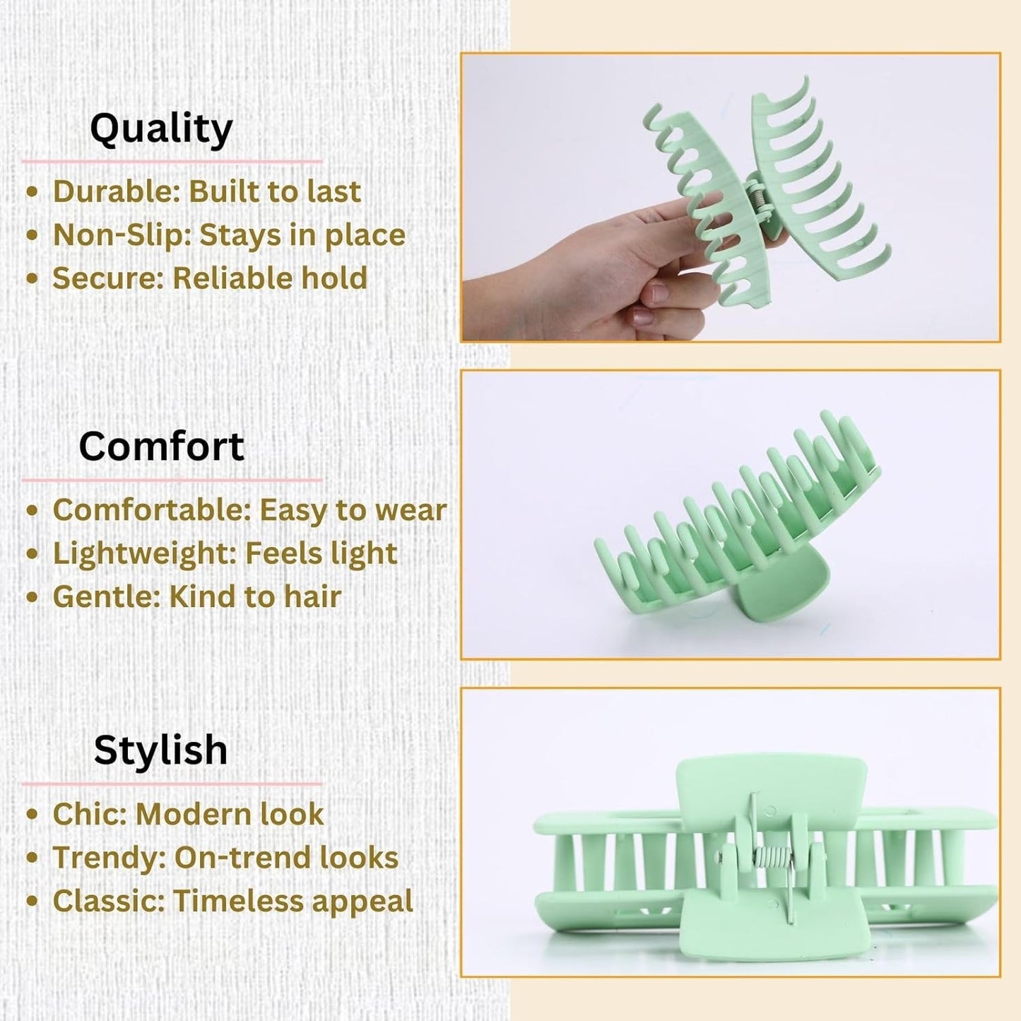 8 Pack Hair Clips for Women 4.3 Inch Large Hair Claw Clips for Women Thin Thick
