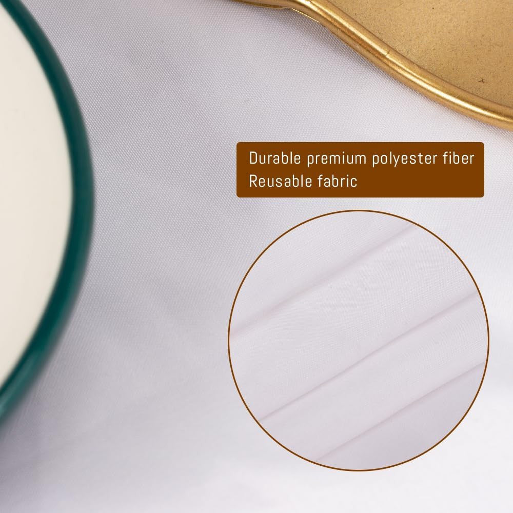 10 Pack White round Tablecloths, 120 Inch Stain Resistant and Wrinkle Polyester