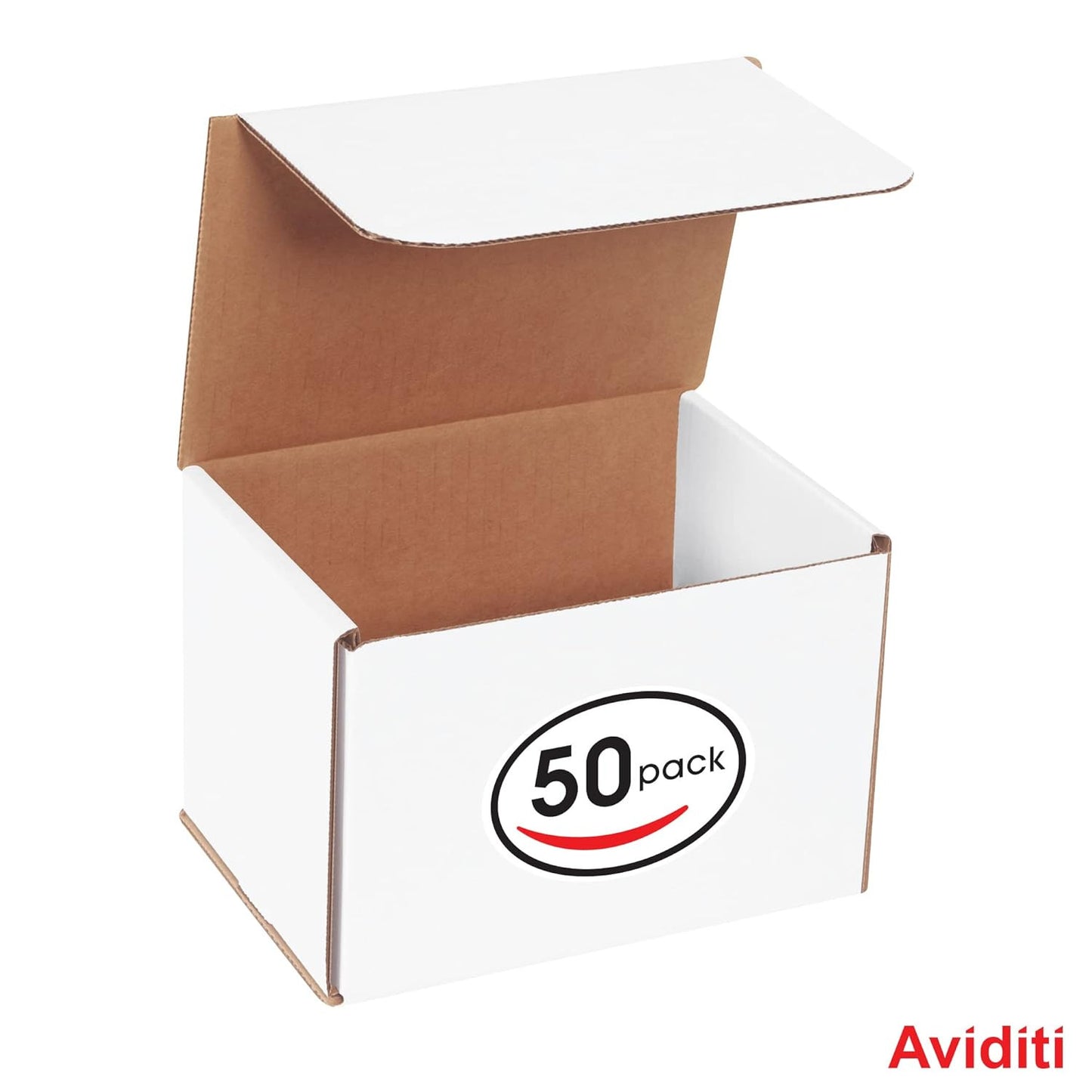 White Corrugated Cardboard Mailing Boxes, 7 X 5 X 5 Inches, Pack of 50, Crush-Pr