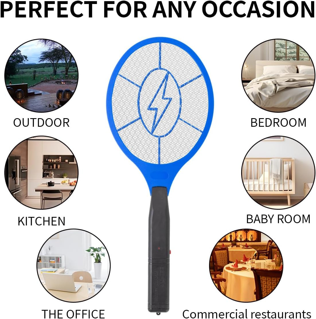 Zhouhe Pack of 2 Electric Fly Swatter Bug Zapper Battery Operated Flies Killer I