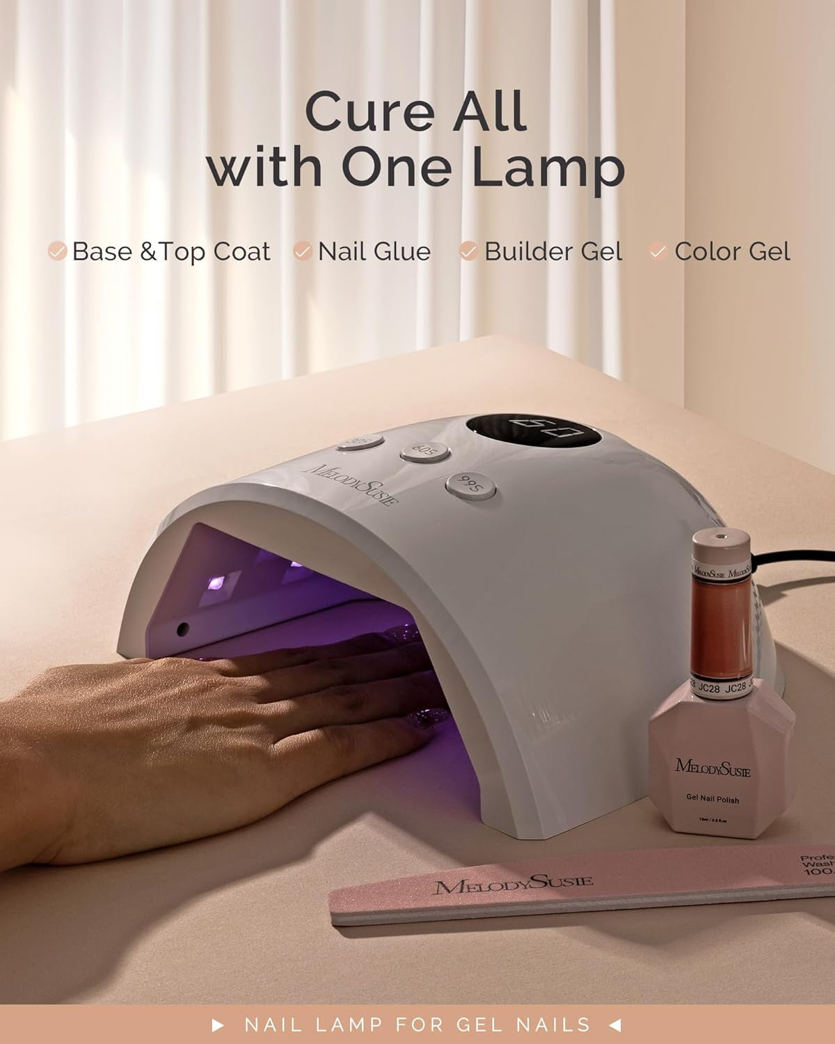 UV Nail Lamp, Plus30F UV Light for Gel Nails LED Nail Dryer with 3 Timer, Smart
