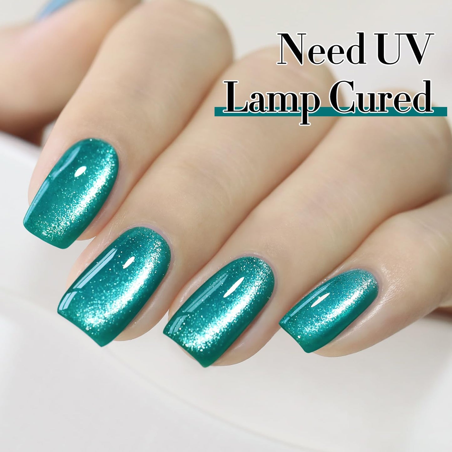 0.5 OZ Cat Eye Gel Polish with Magnet 15ML Holographic Glitter Shimmer Transluce