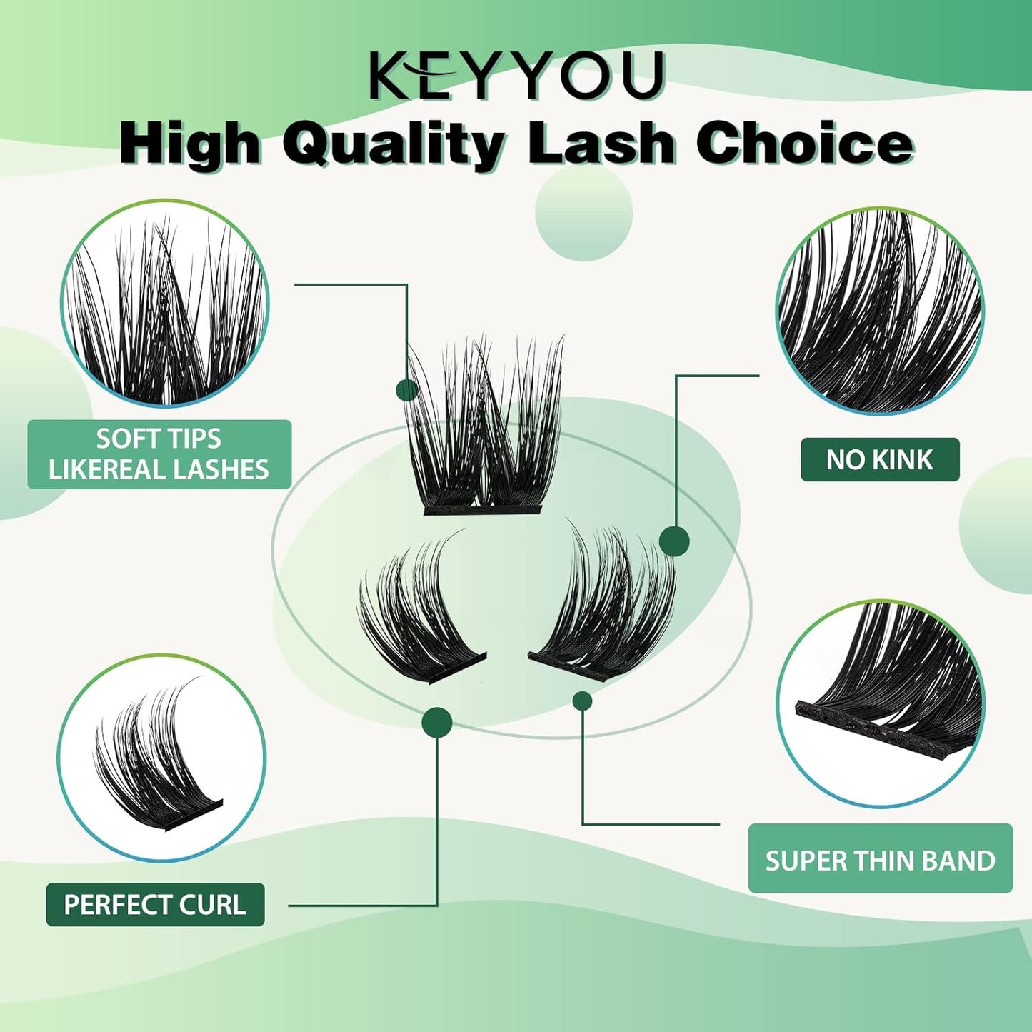 Volume Wispy Lash Extension 96Pcs Individual Lashes D Curl 14Mm Soft&Comfortable