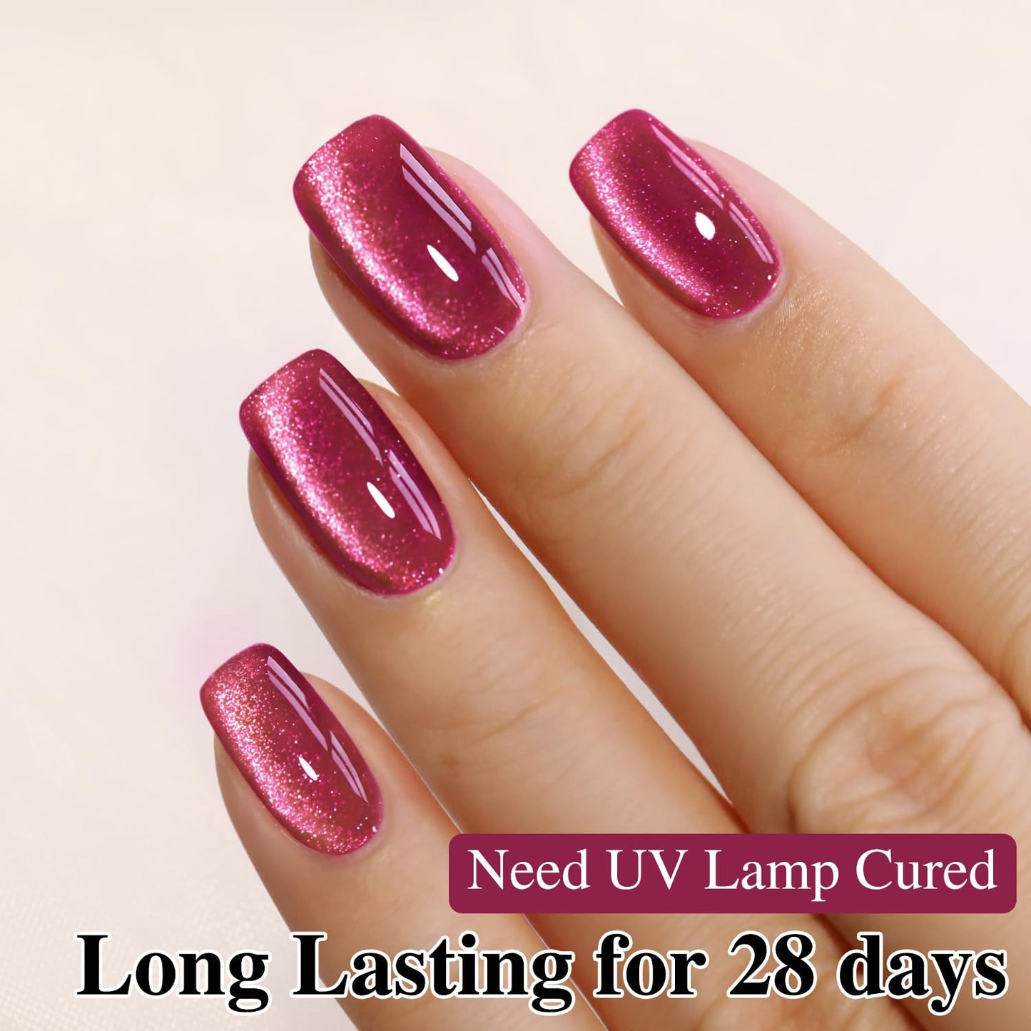 0.5 OZ Cat Eye Gel Polish with Magnet 15ML Holographic Glitter Shimmer Transluce