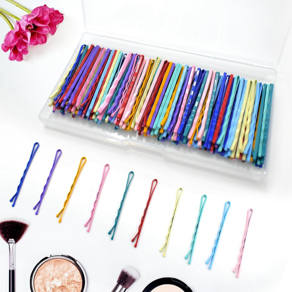 150 Pcs 2.2 Inch Mix Colorful Bobby Pin for Girls Women, Hair Pins with Cute Box