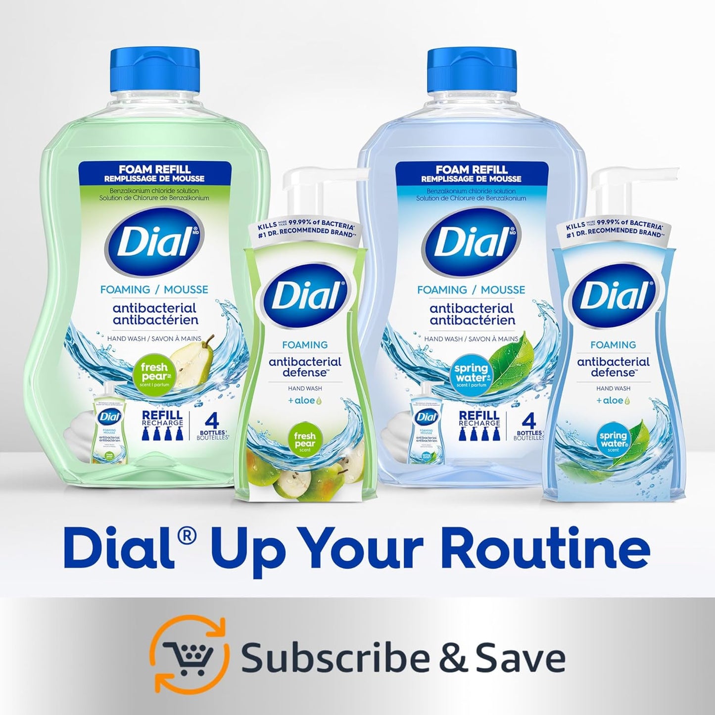 Antibacterial Foaming Hand Wash, Spring Water, 7.5 Fl Oz (Pack of 6)