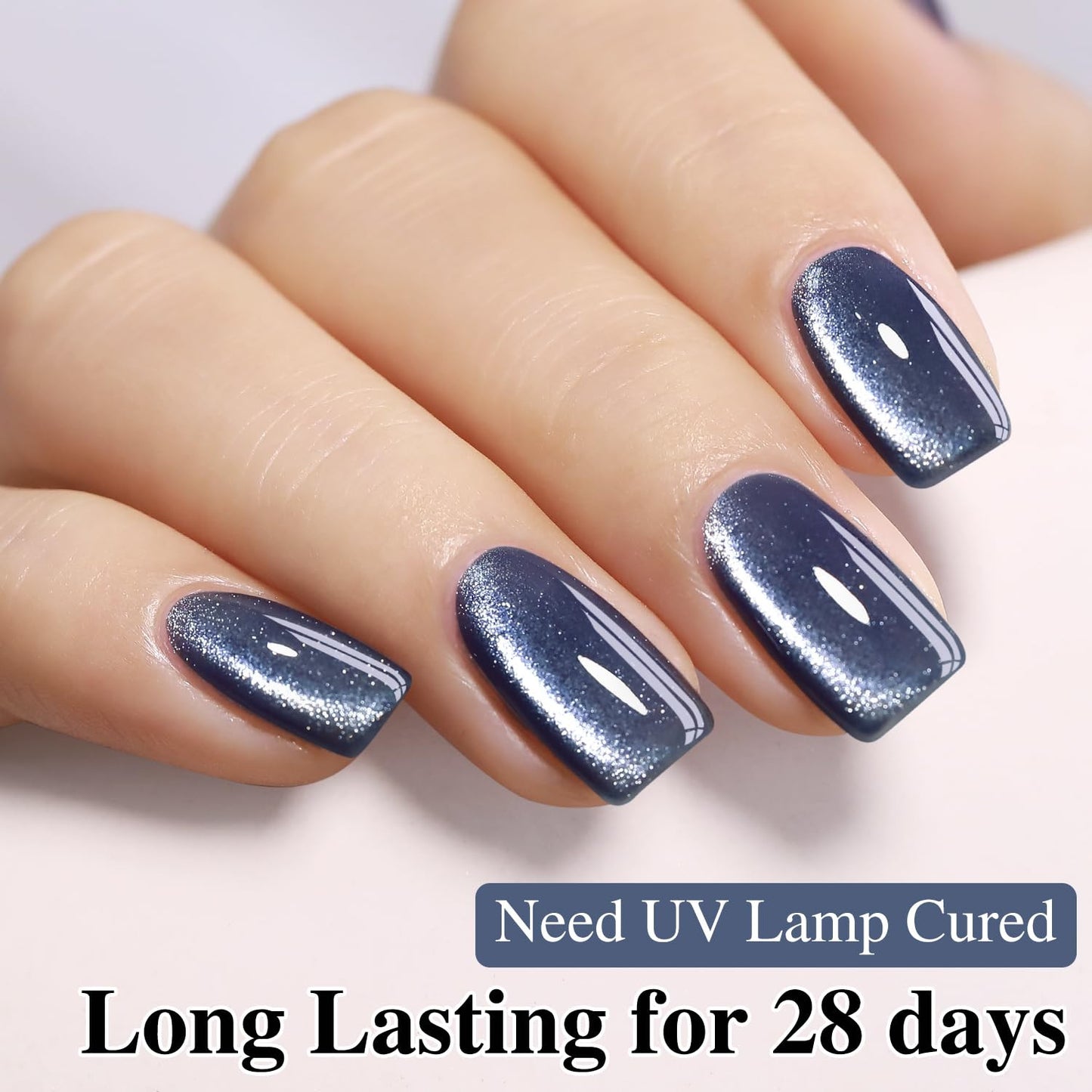 0.5 OZ Cat Eye Gel Polish with Magnet 15ML Holographic Glitter Shimmer Transluce