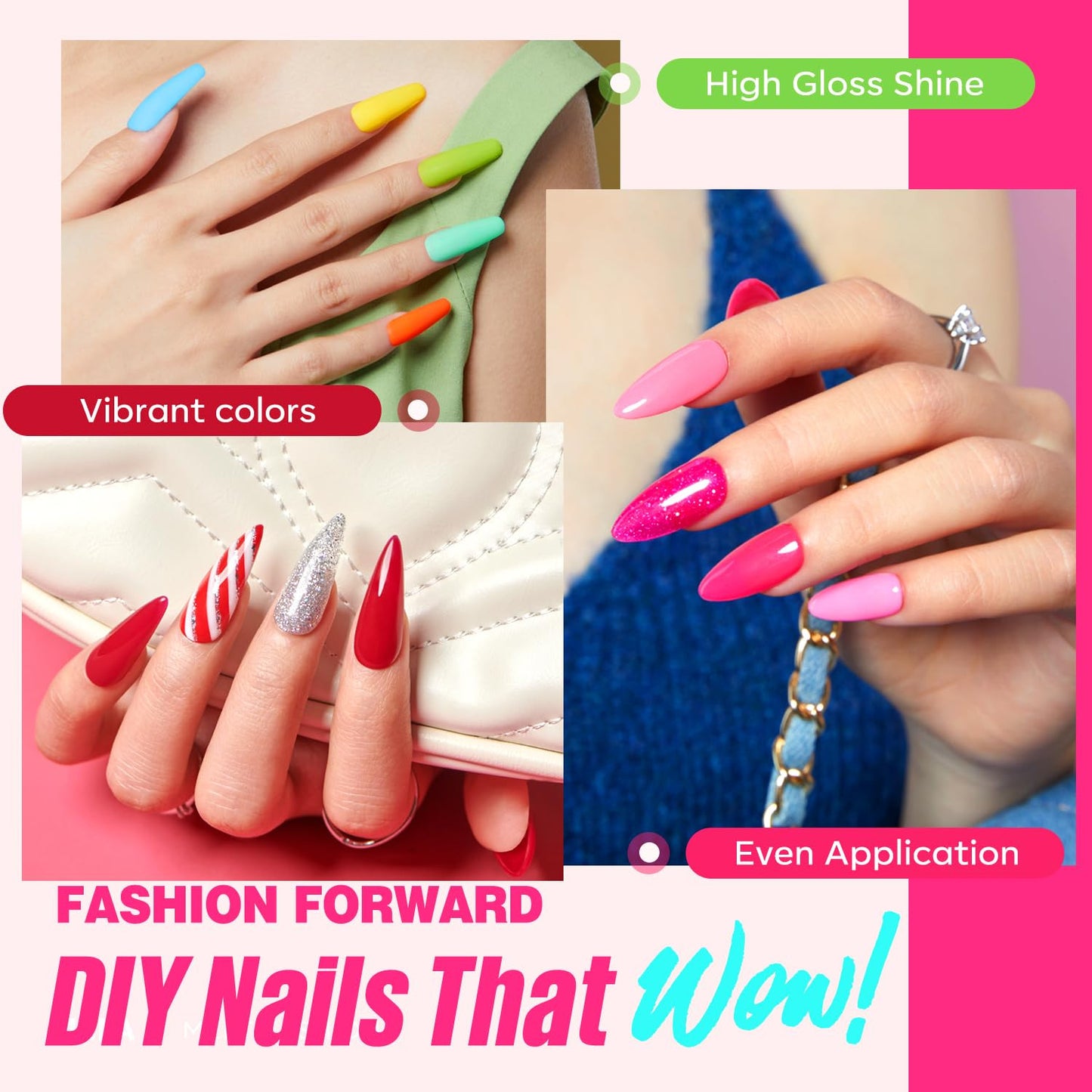 34 Pcs Gel Nail Polish Kit with U V Light 48W, 20 Colors All Seasons Collection