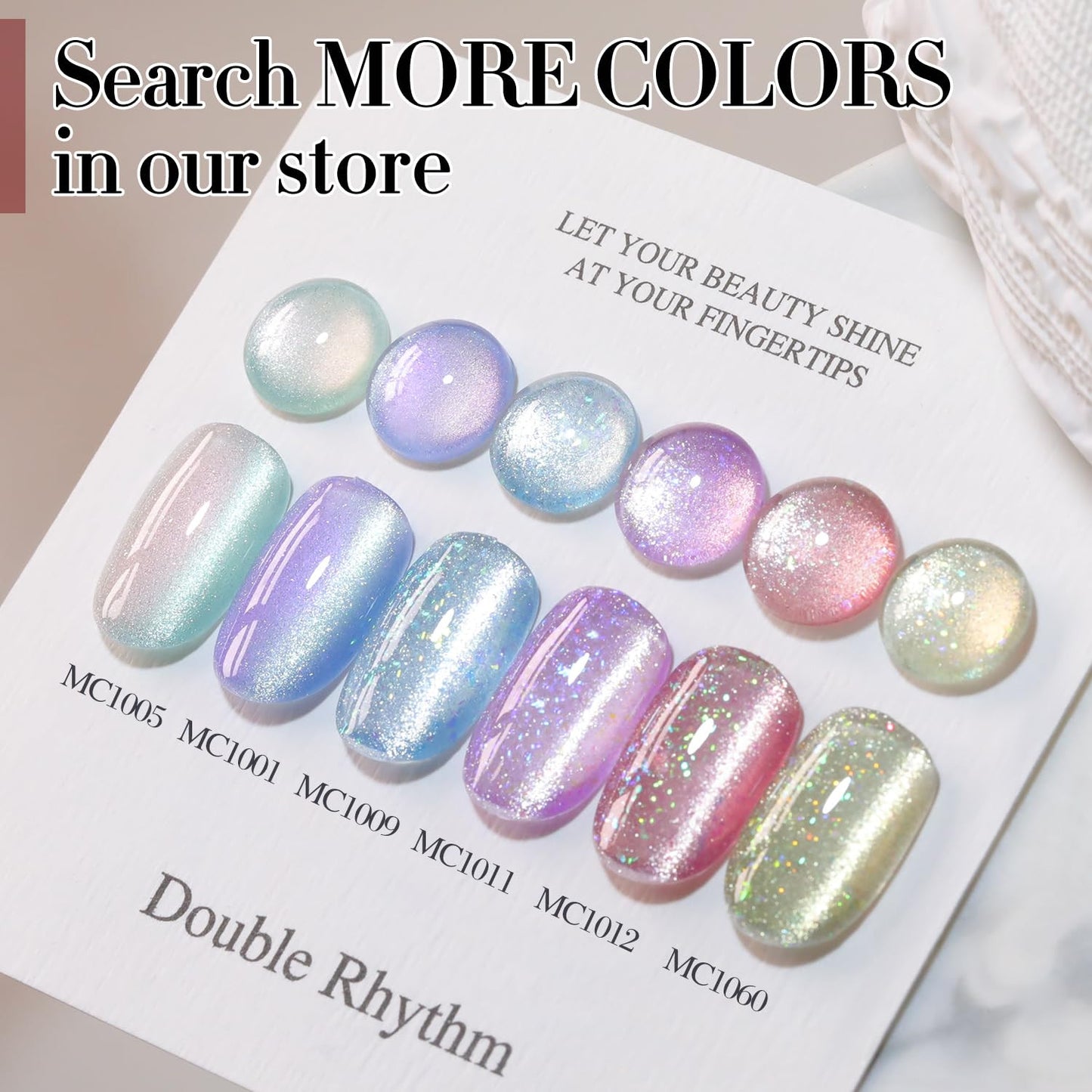 0.5 OZ Cat Eye Gel Polish with Magnet 15ML Holographic Glitter Shimmer Transluce