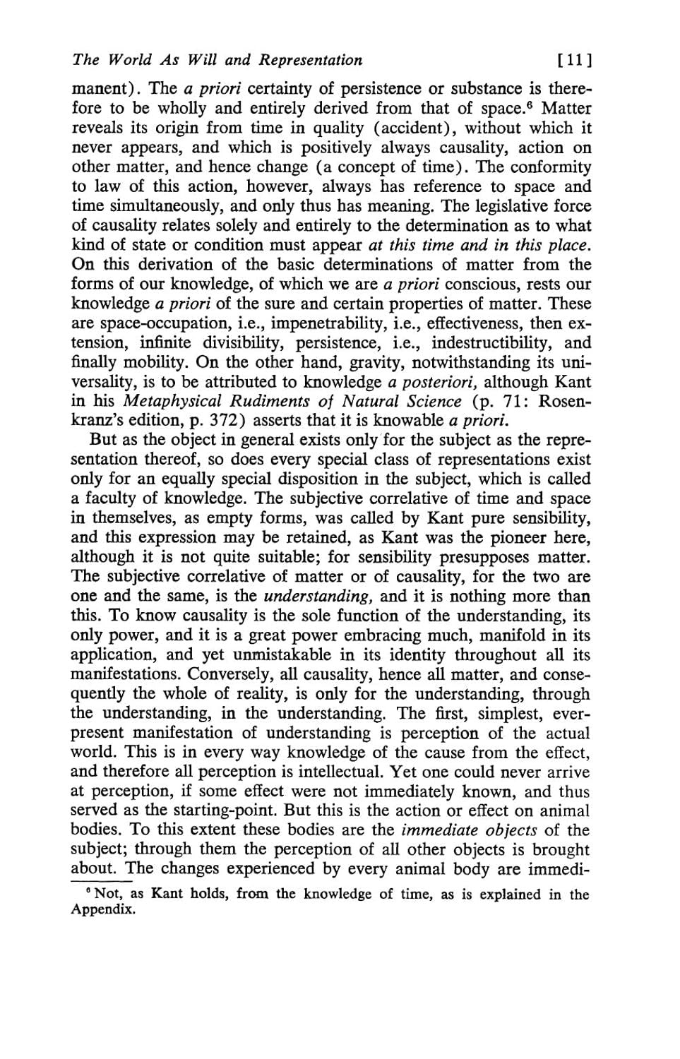 The World as Will and Representation, Vol. 1