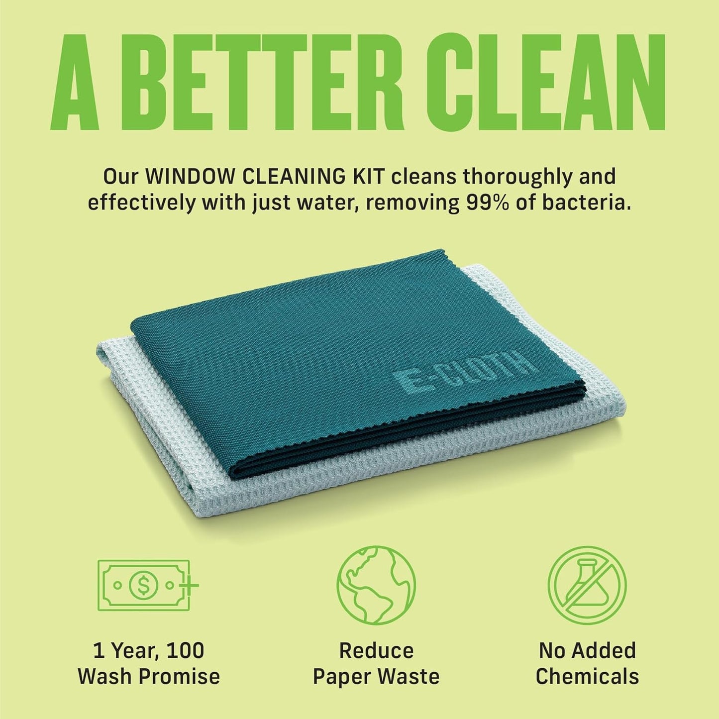 Window Cleaning Cloth - Eco Packaging - Glass Cleaning Cloth, Streak-Free Window