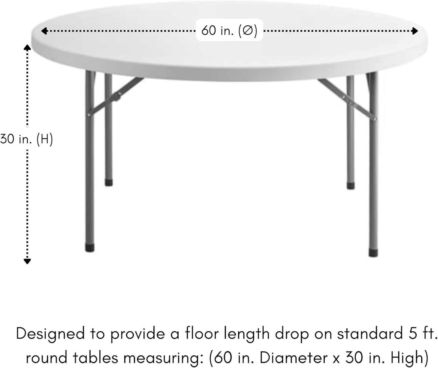 - 120 Inch round Crinkle Taffeta Tablecloth - White, Crushed Shiny Dining Table