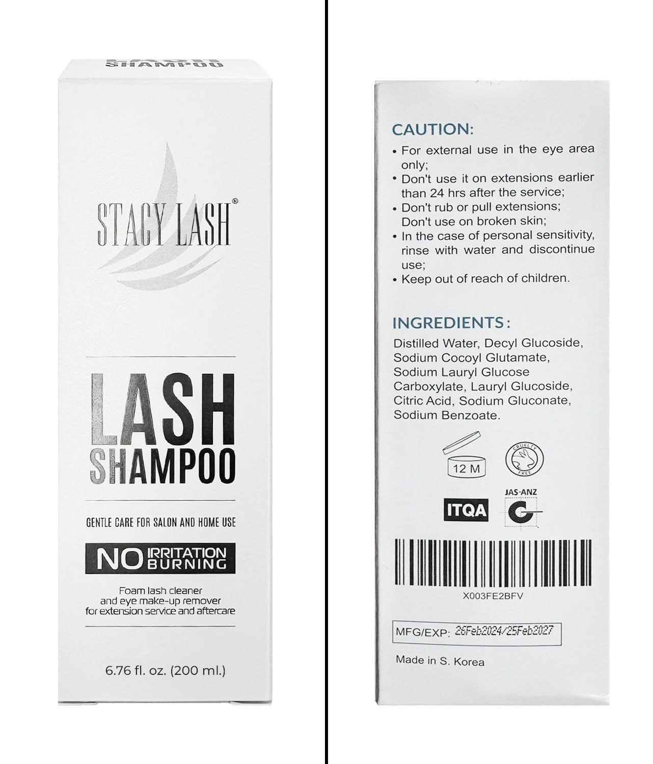 6.76 Fl.Oz / 200Ml Eyelash Extension Shampoo + Brush/Eyelid Foaming Cleanser/Was