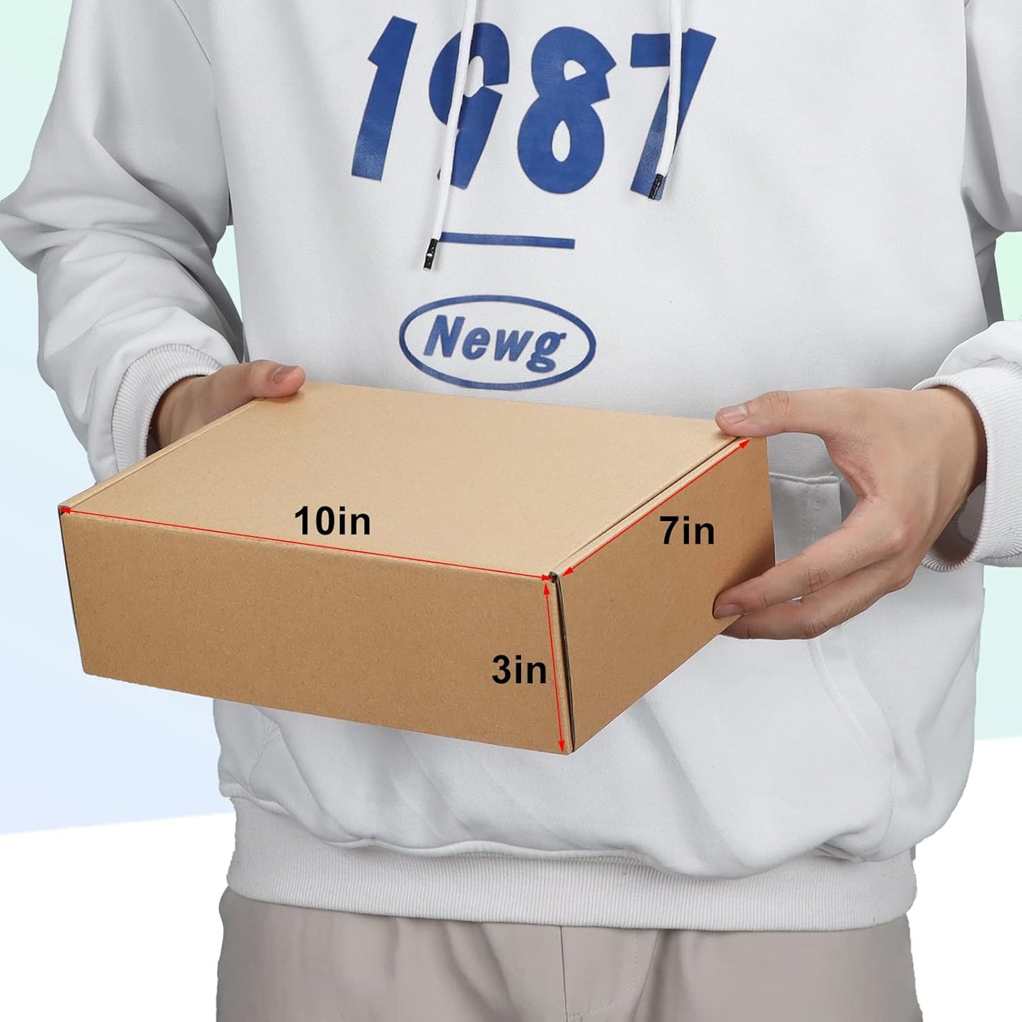 10X7X3 Inches Shipping Boxes Pack of 25, Corrugated Cardboard Box for Mailing Pa