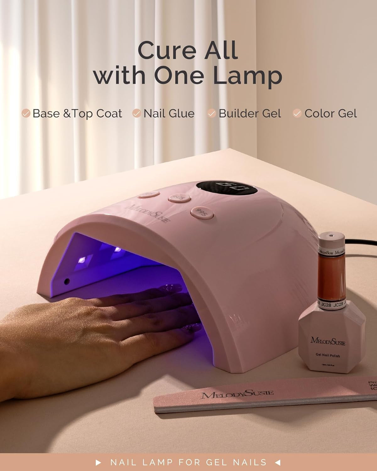 UV Nail Lamp, Plus30F UV Light for Gel Nails LED Nail Dryer with 3 Timer, Smart