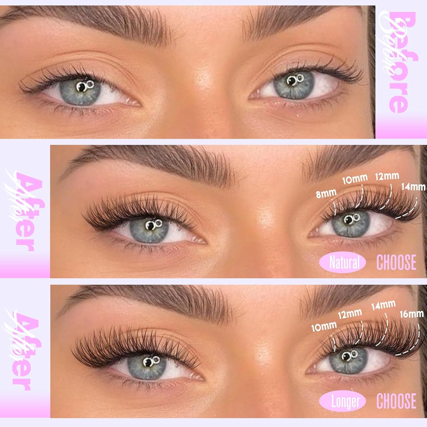 Wispy Lash Clusters Natural Eyelash Clusters Invisible Band Individual Lashes 8-