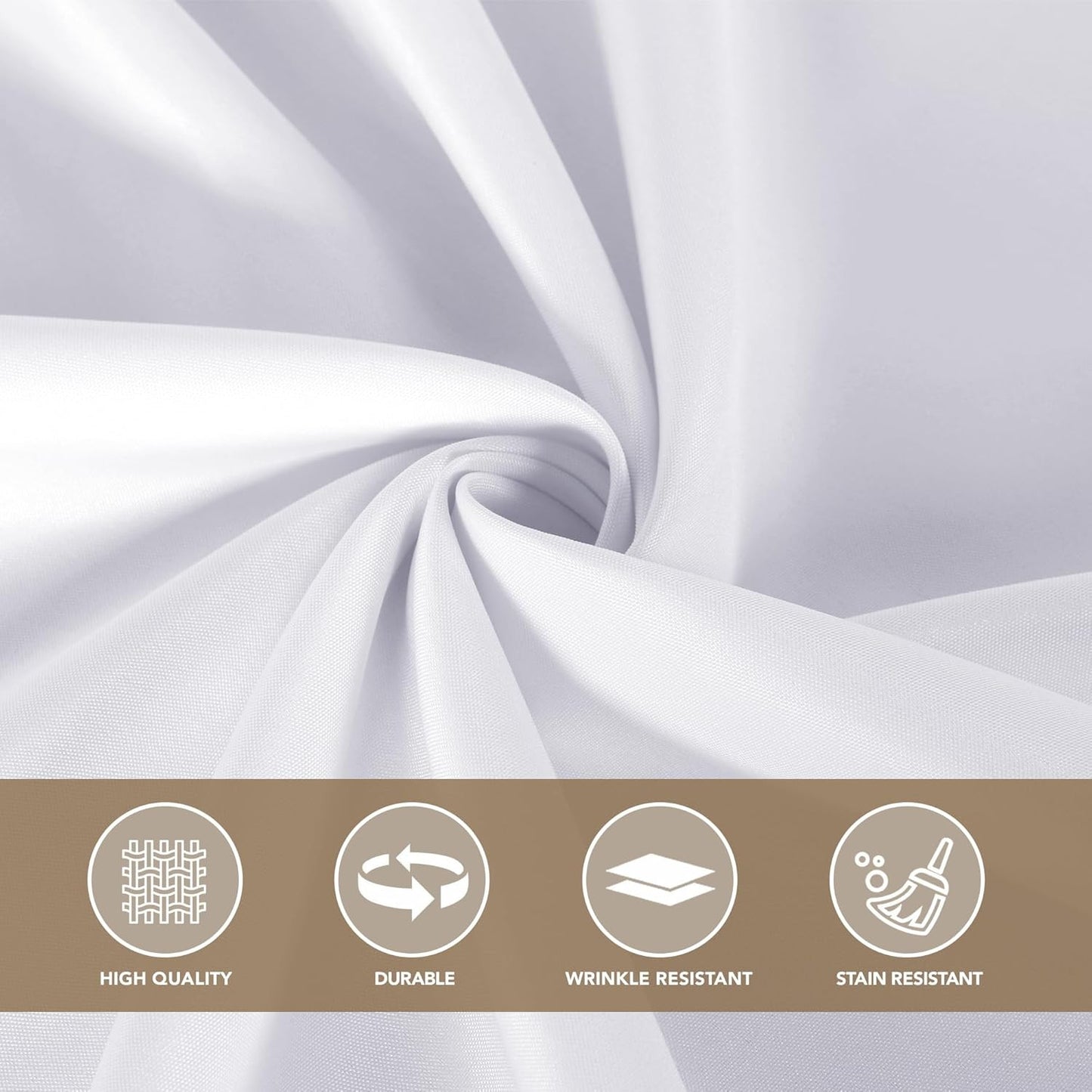 120 Inch round Tablecloth White, 8 Pack - Circle Polyester Fabric Table Cloth fo