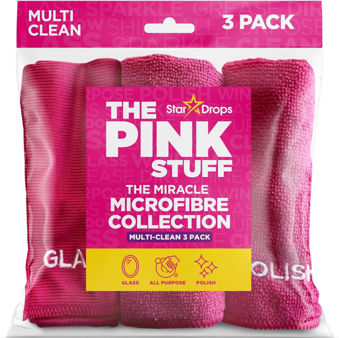 – the Pink Stuff – Miracle Microfibre Cloth Collection 3 Pack