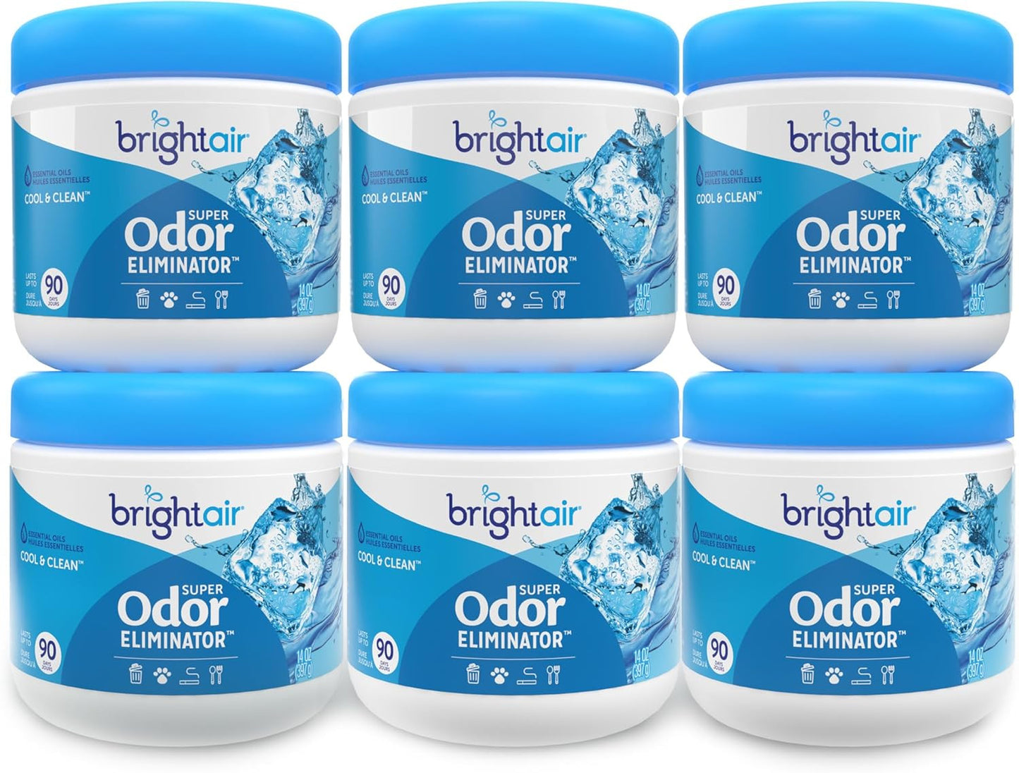 14 Oz. Super Odor Eliminator, for Medium-Size Spaces, Cool & Clean Scent, Case o