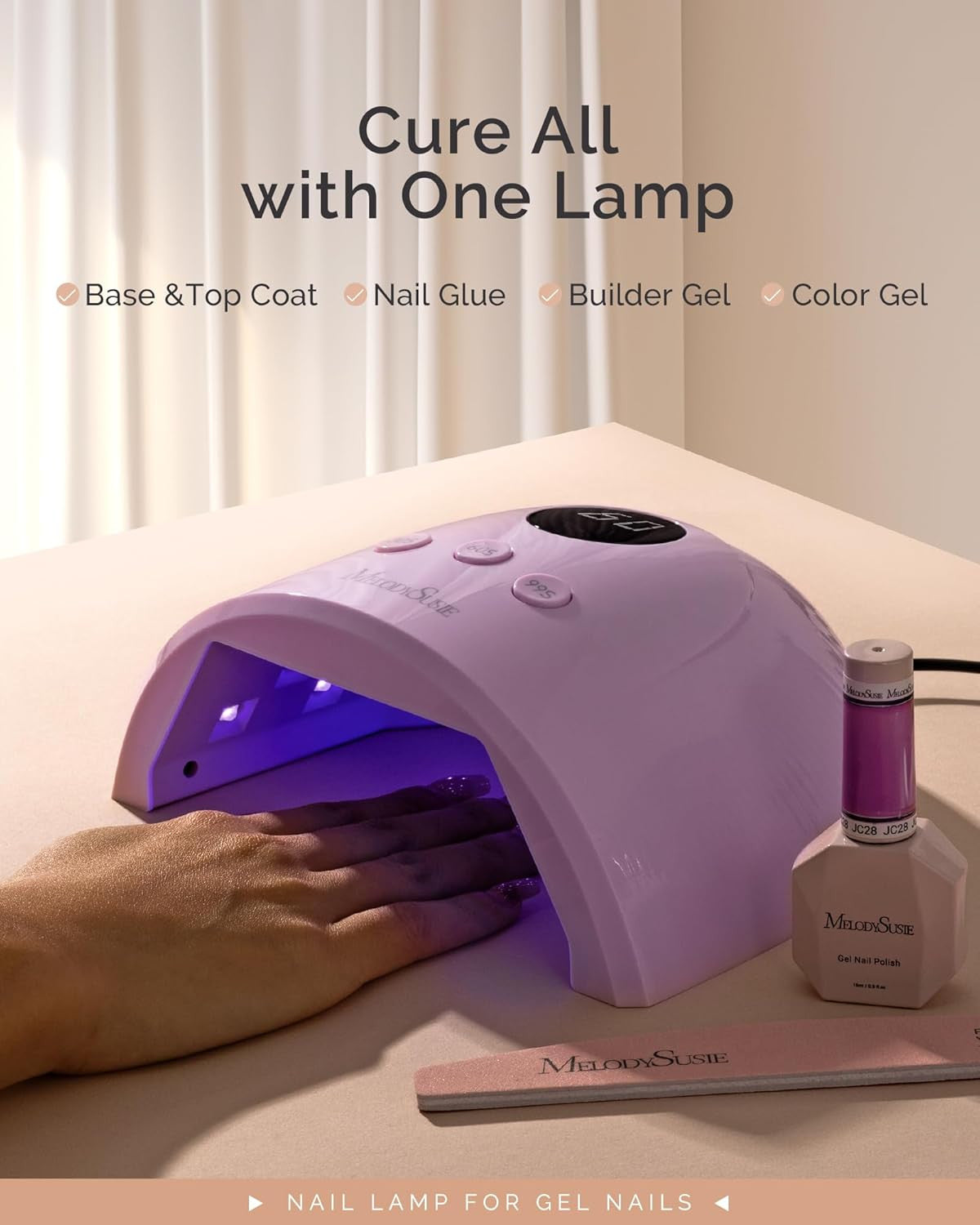 UV Nail Lamp, Plus30F UV Light for Gel Nails LED Nail Dryer with 3 Timer, Smart