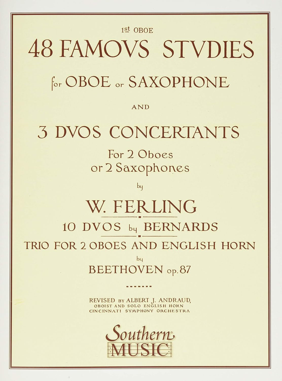 48 Famous Studies (1St and 3Rd Part): Melodious Etudes for Oboe and Saxophone Pl
