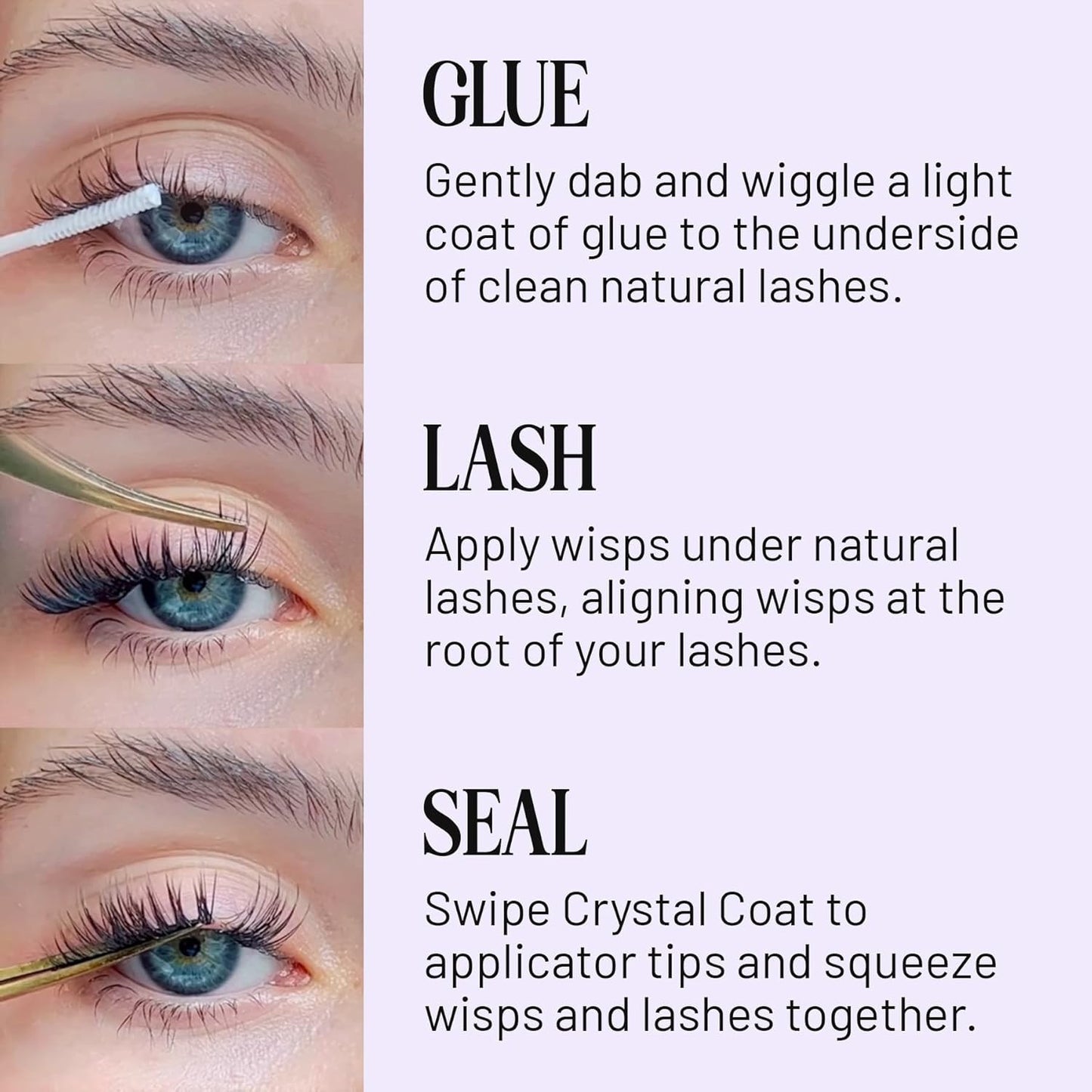 - Lilac Lash Crystal Coat - Glossly & Clear Lash Sealant - Long Lasting Lash App