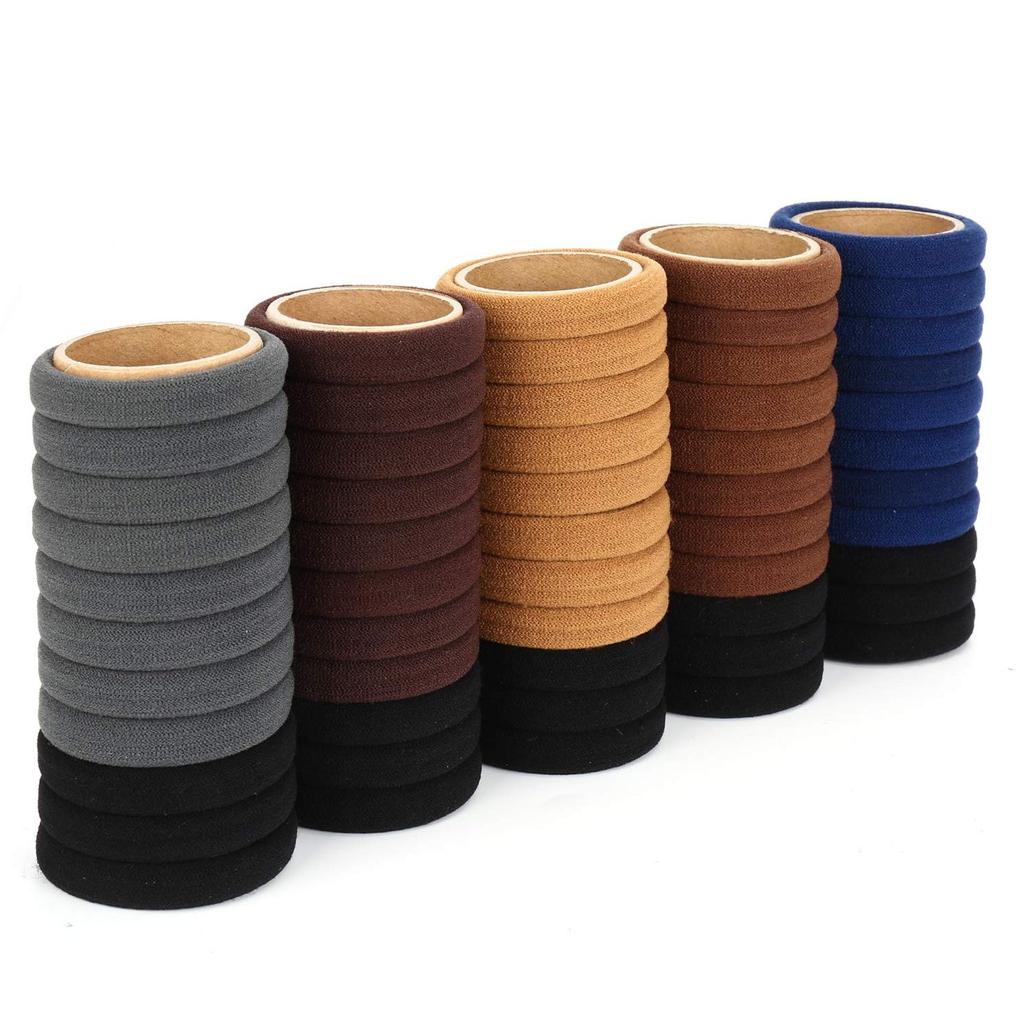 50PCS Hair Ties for Women, Cotton Seamless Hair Bands, Elastic Ponytail Holders,