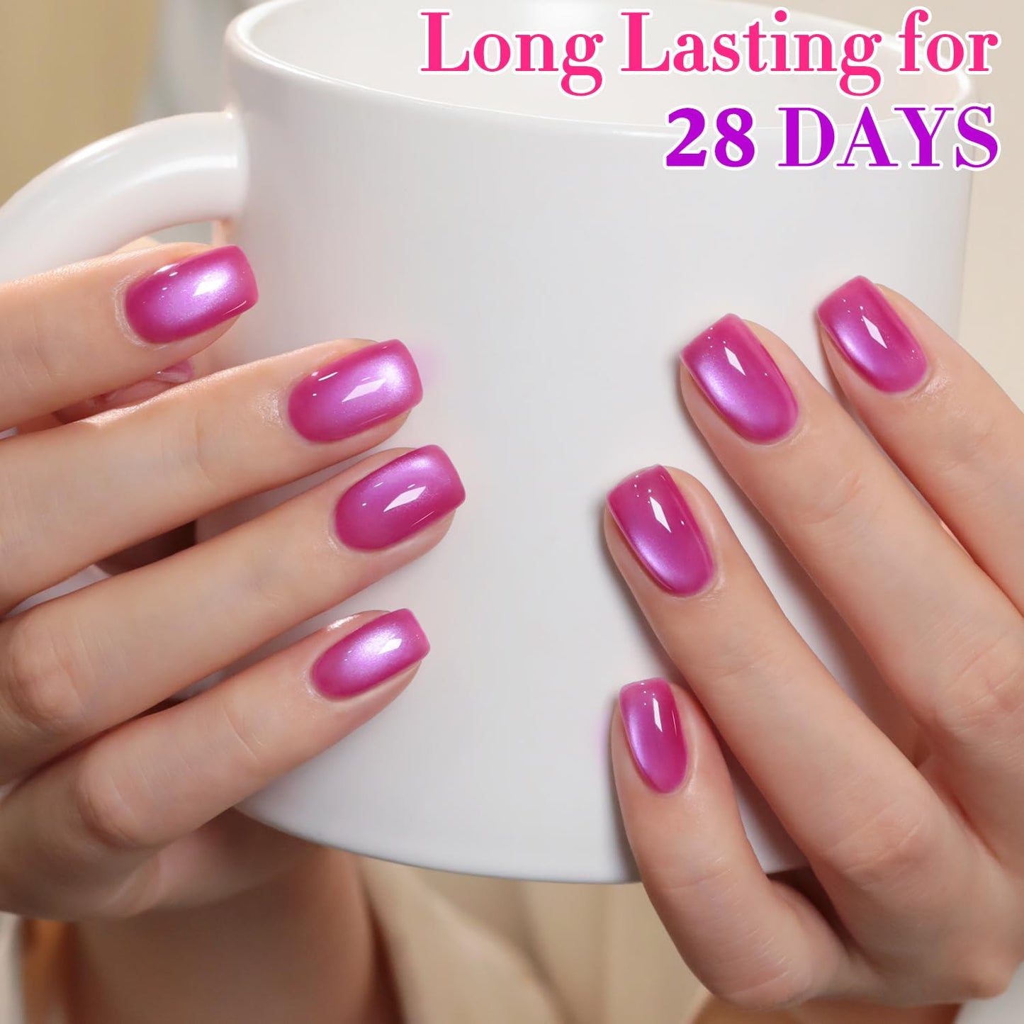 0.5 OZ Cat Eye Gel Polish with Magnet 15ML Same Color Same Bottle Holographic Gl