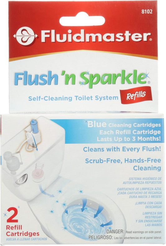 8102P8 Flush 'N Sparkle Automatic Toilet Bowl Cleaning System Refills, Blue 2-Pa