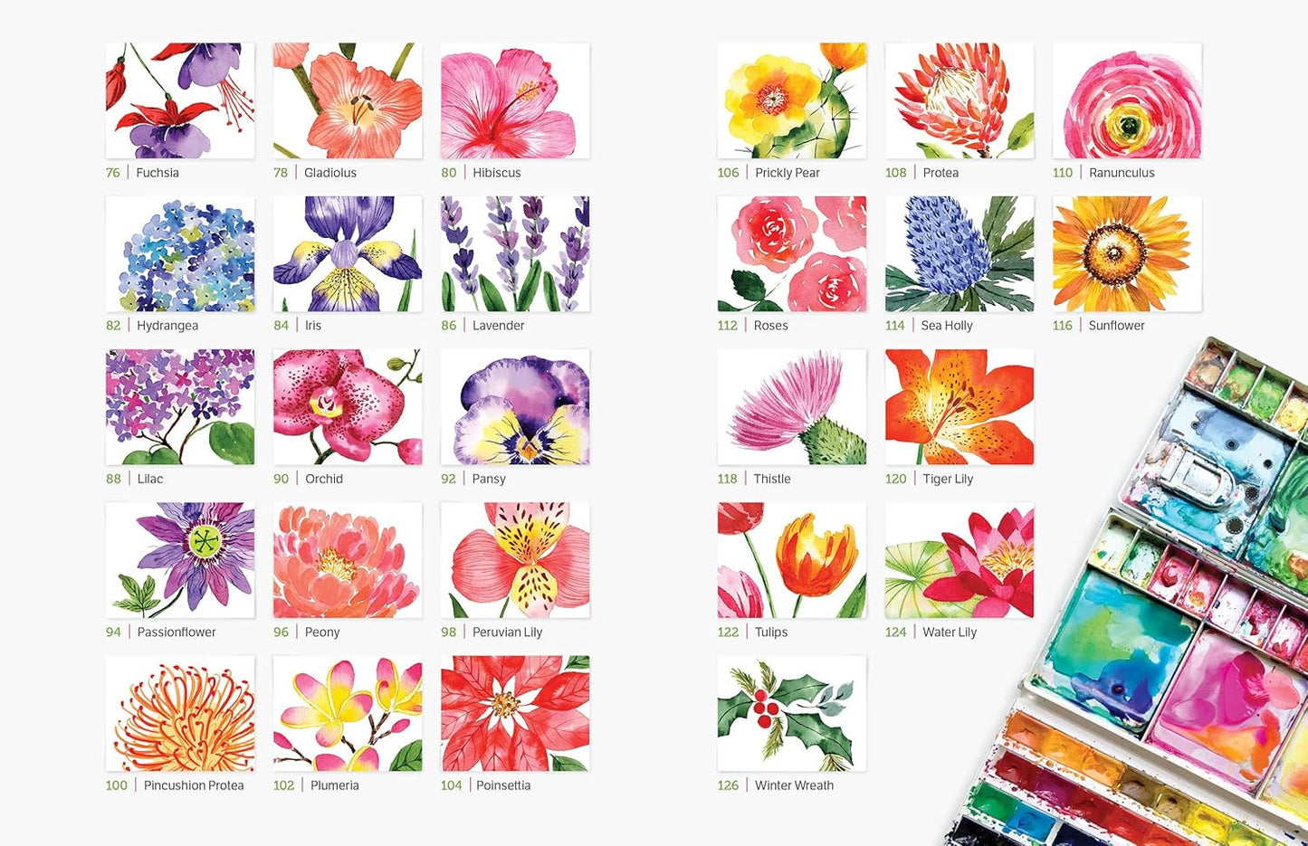 Watercolor the Easy Way Flowers: Step-By-Step Tutorials for 50 Flowers, Wreaths,
