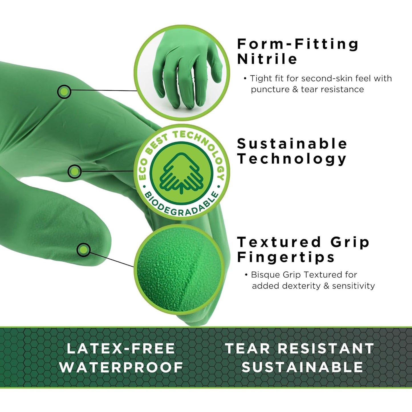6110PF Sustainable EBT Latex-Free, Powder-Free, Nitrile Disposable Single Use Sa