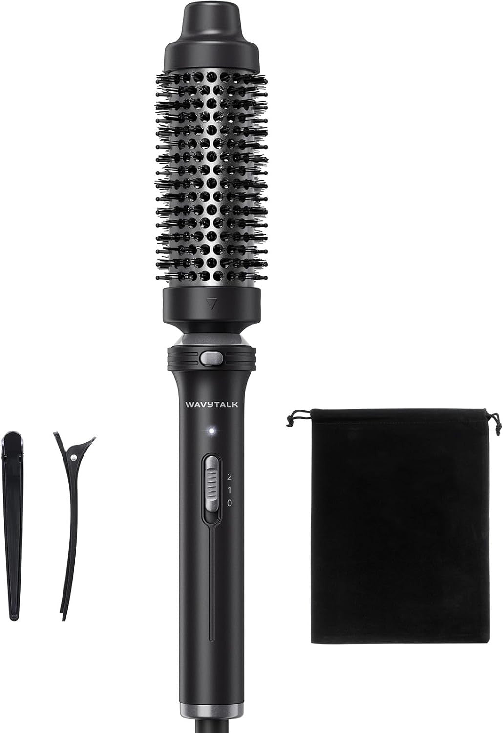 Thermal Brush, 1 1/2 Inch Heated round Brush with Detachable Head, Velvet Pouch