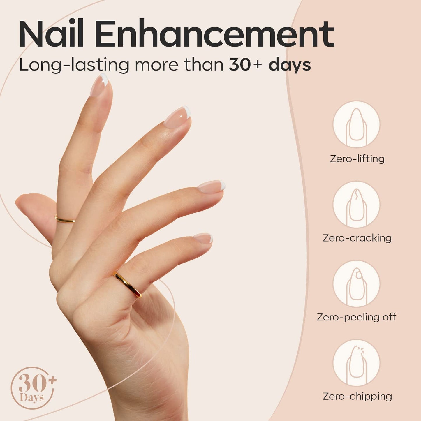 8-In-One Builder Nail Gel, Neutral Nude Builder for Thickening, LED Lamp Cured H