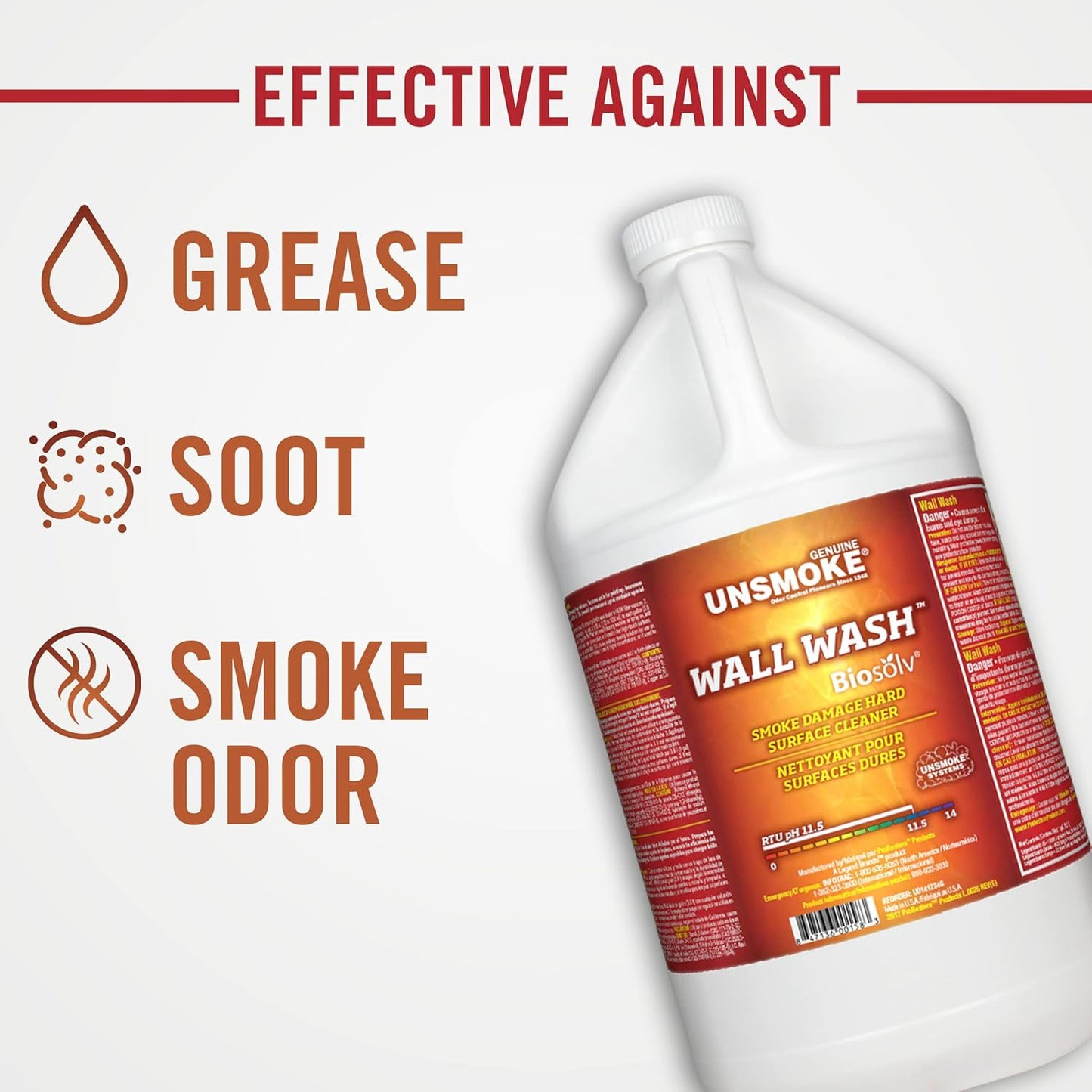 Unsmoke Wall Wash with Biosolv, Multipurpose Degreaser for Walls and Smoke Damag