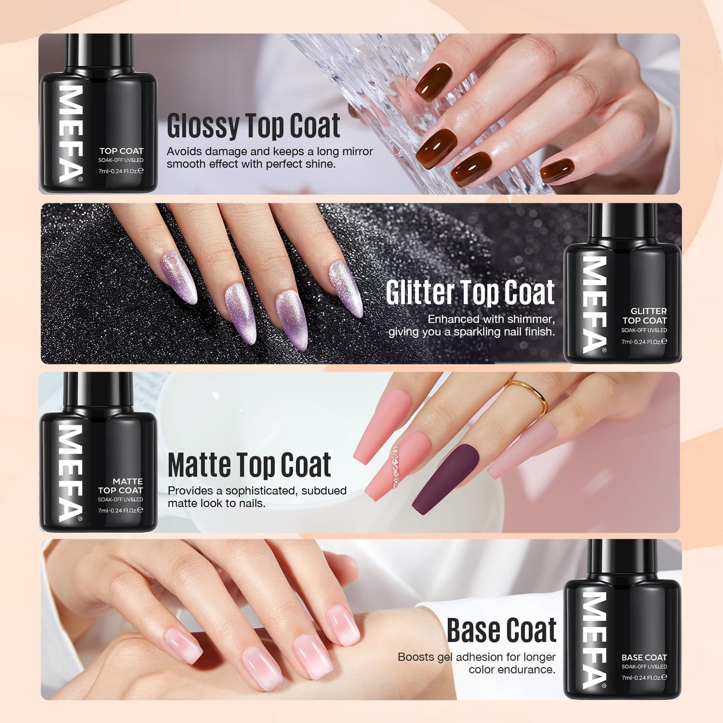 60 Pcs Gel Nail Polish Kit with U V Light, 32 Colors All Seasons Nude Gel Nail P