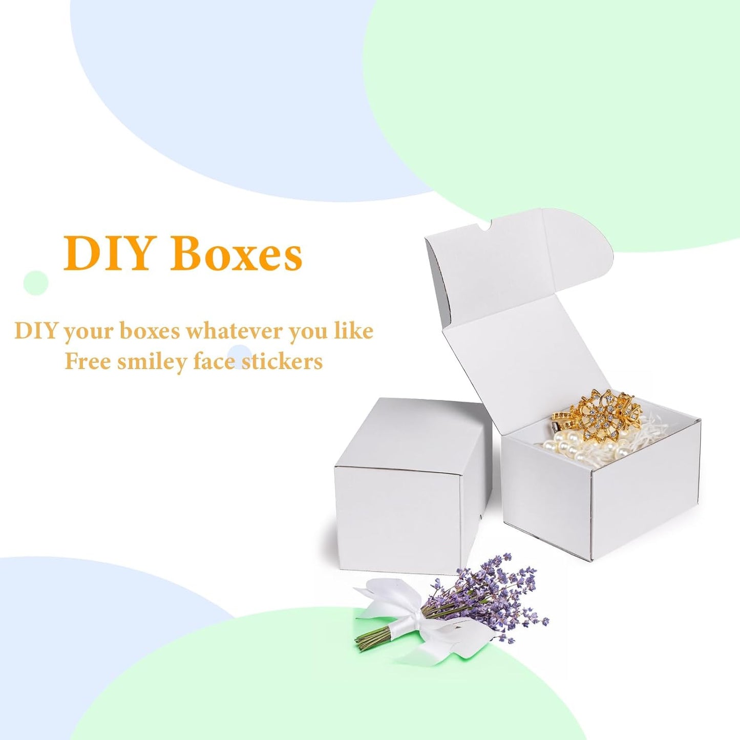 7X5X4 Inch Shipping Boxes Pack of 50, White Small Corrugated Cardboard Box for M