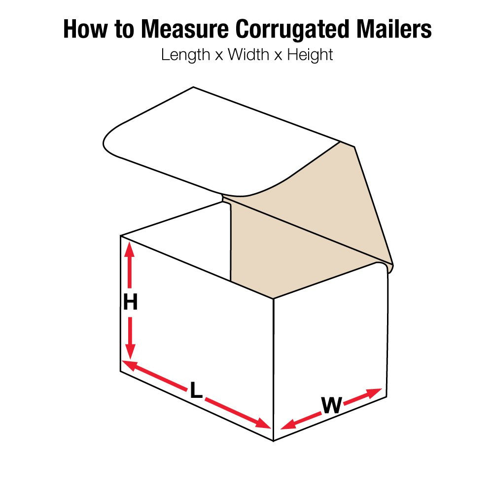 White Corrugated Cardboard Mailing Boxes, 6 1/2 X 4 7/8 X 3 3/4 Inches, Pack of