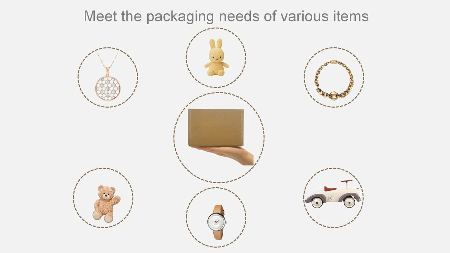 7X5X2 Inch Set of 50 Pack Brown Corrugated Shipping Boxes - Cardboard Boxes for