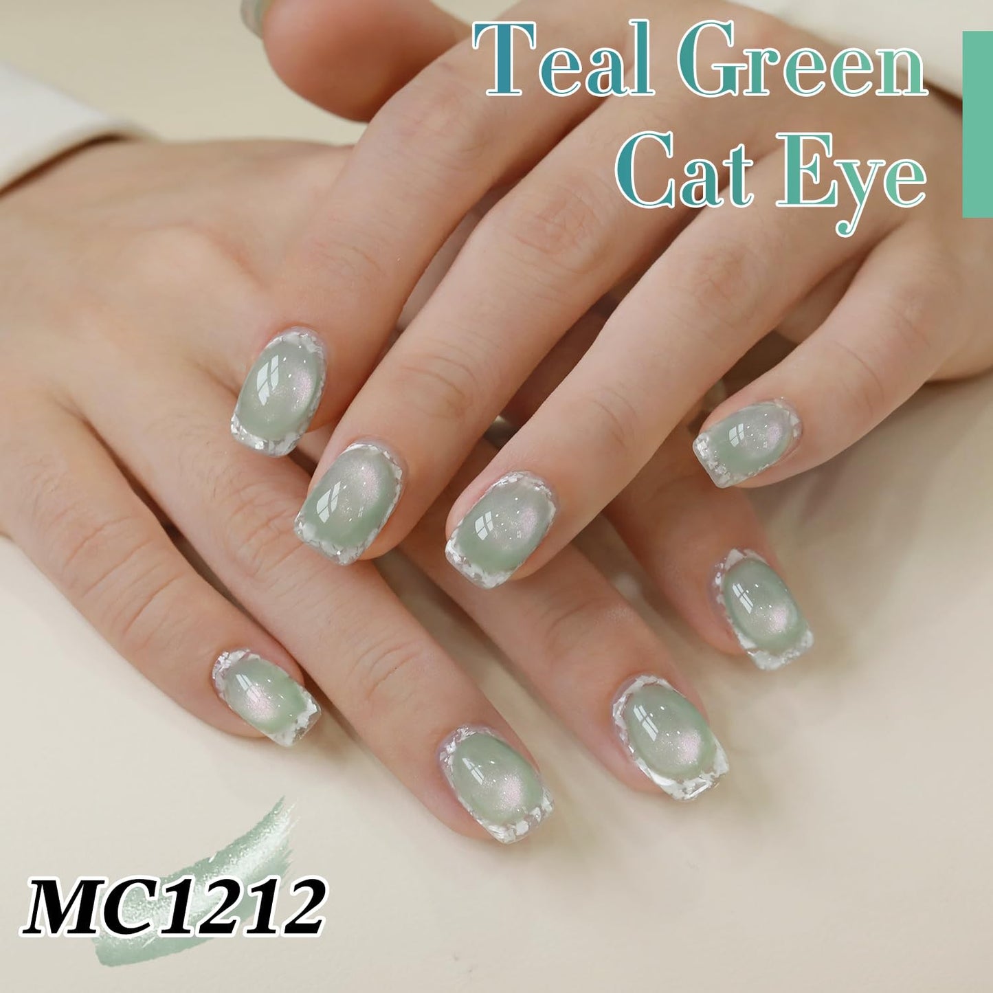0.5 OZ Cat Eye Gel Polish with Magnet 15ML Holographic Glitter Shimmer Transluce