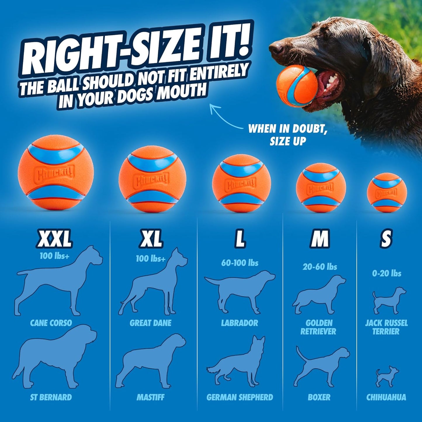 Ultra Ball Dog Toy - Size Large - for Dogs 60-100 Lbs - Made from Durable Rubber